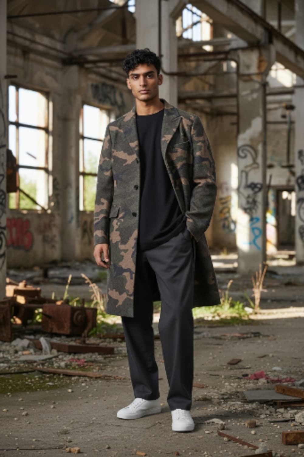 BOWTIE (보우타이) 카모플라주 울 코트 – 상세 분석
 상품이미지1