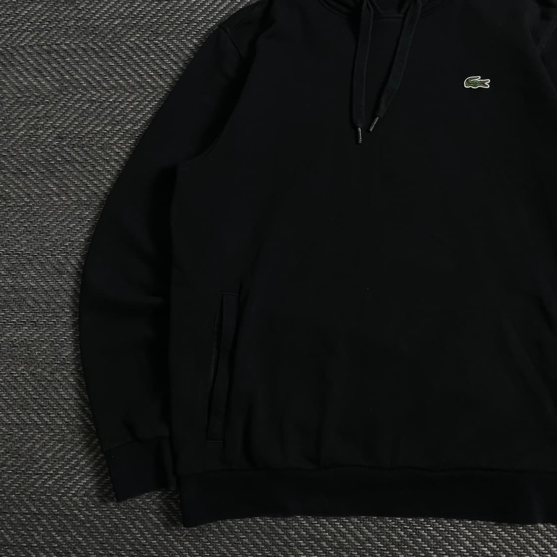 라코스테 자수로고 블랙 미니멀 후드 티셔츠o 3798 상품이미지3