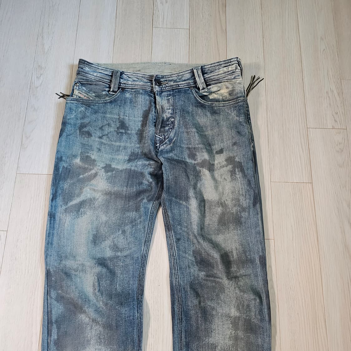 디젤 슬래머 61e 더티 워싱진 데님 청바지 블루 상품이미지5