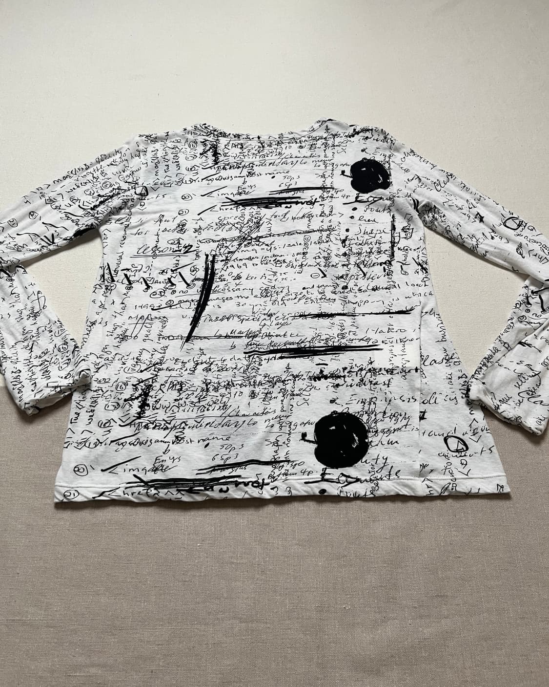 요지야마모토 드로잉 시스루 롱슬리브 티셔츠 yohji yamamoto  상품이미지4