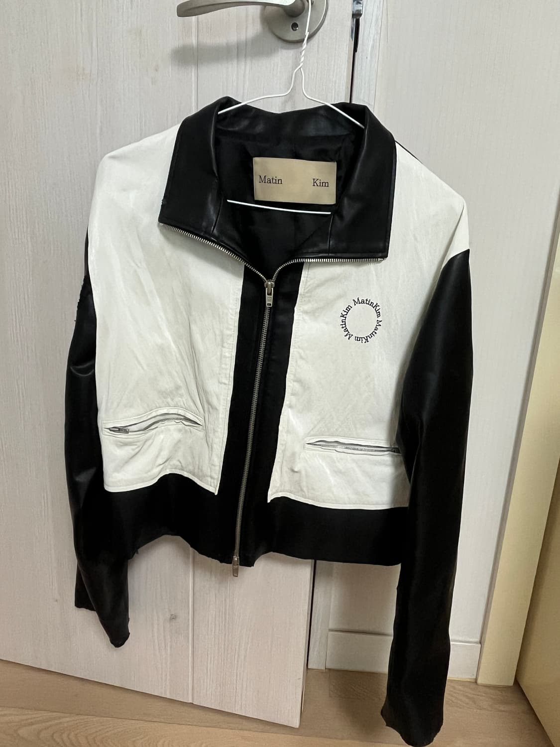 마뗑킴 콤비네이션 레더 자켓 상품이미지1