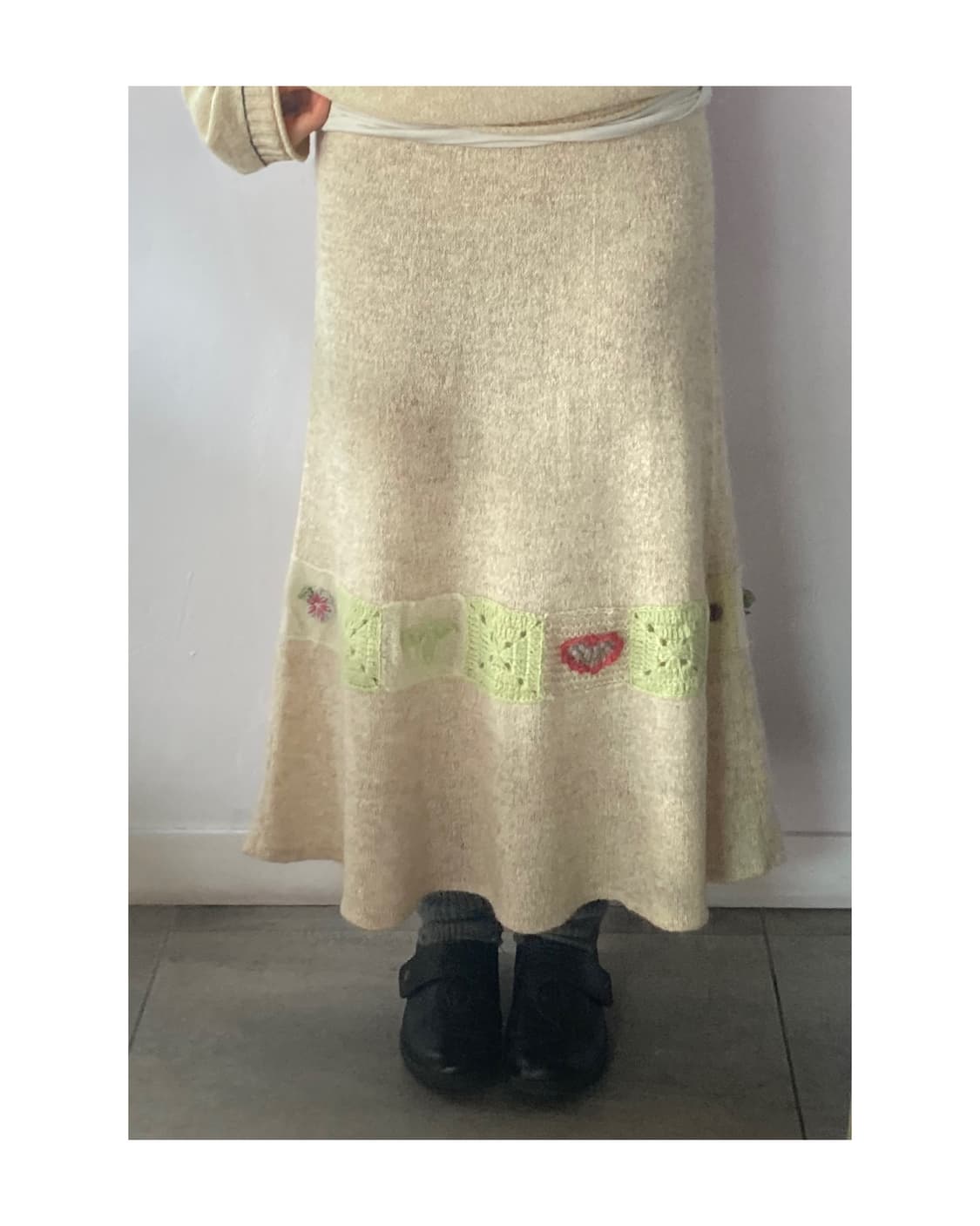 뜨개 포인트 니트스커트 상품이미지1