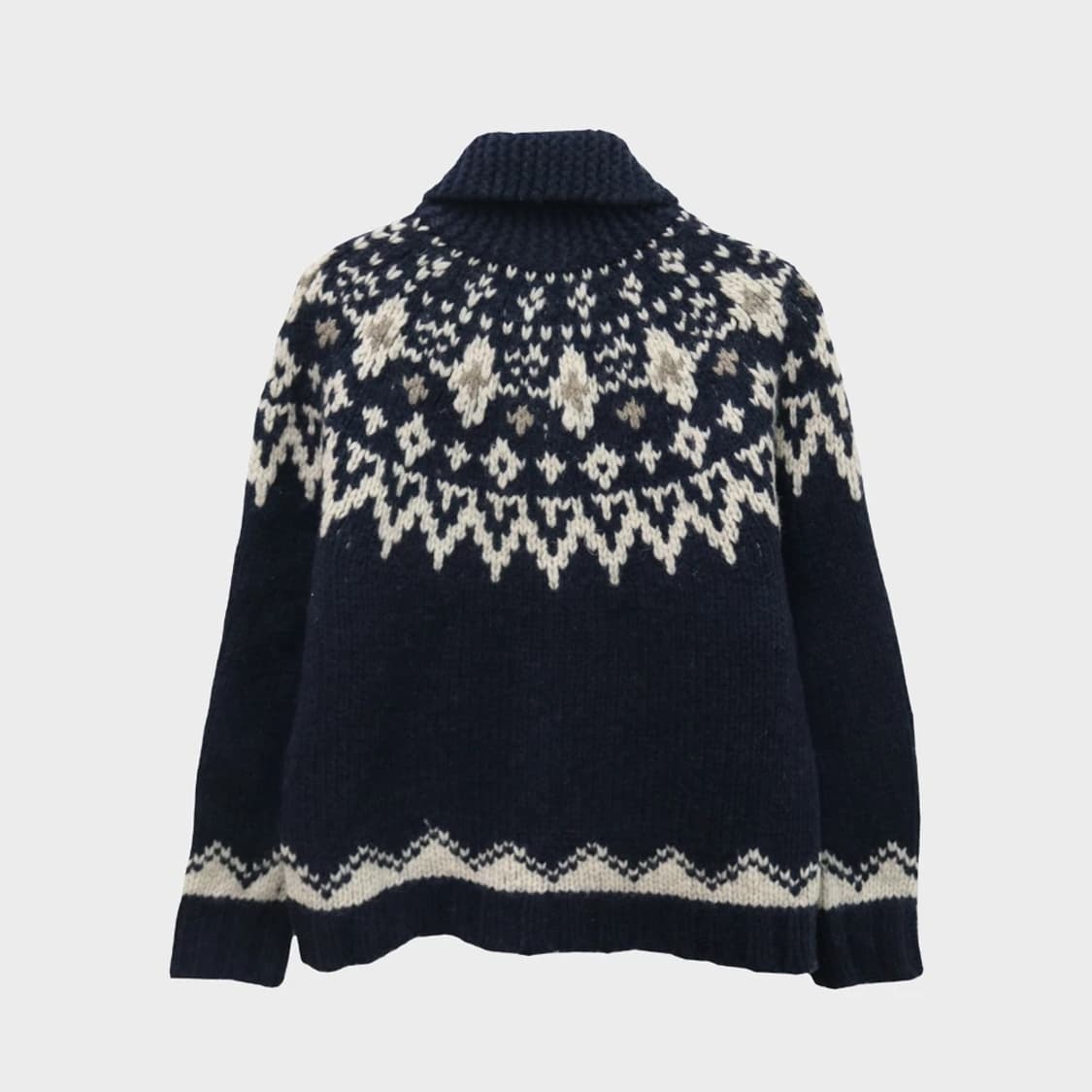 얼스뮤직 네이비 눈꽃패턴 울 코위찬 가디건 60934 상품이미지2