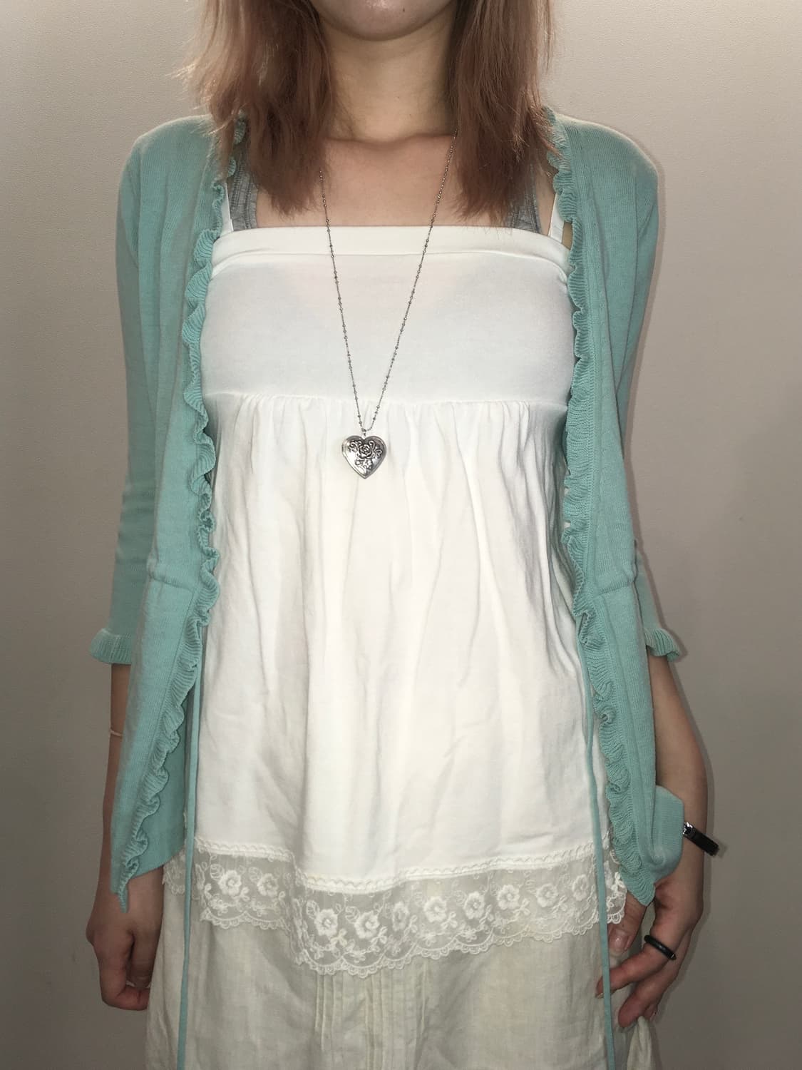 Set)mint frill cd + ivory lace sleeveles 상품이미지5