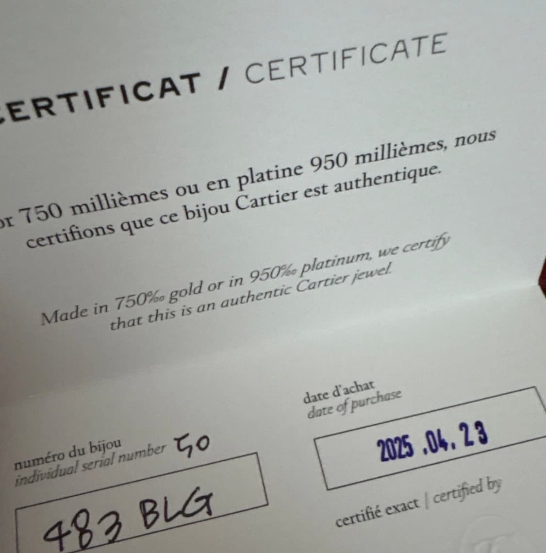 까르띠에 방돔 4.8 (50사이즈) 새상품  상품이미지2