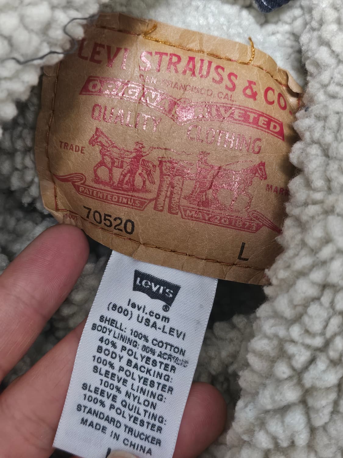 리바이스 70520 골덴 코듀로이 블랙 쉐르파 트러커 자켓 L 상품이미지3