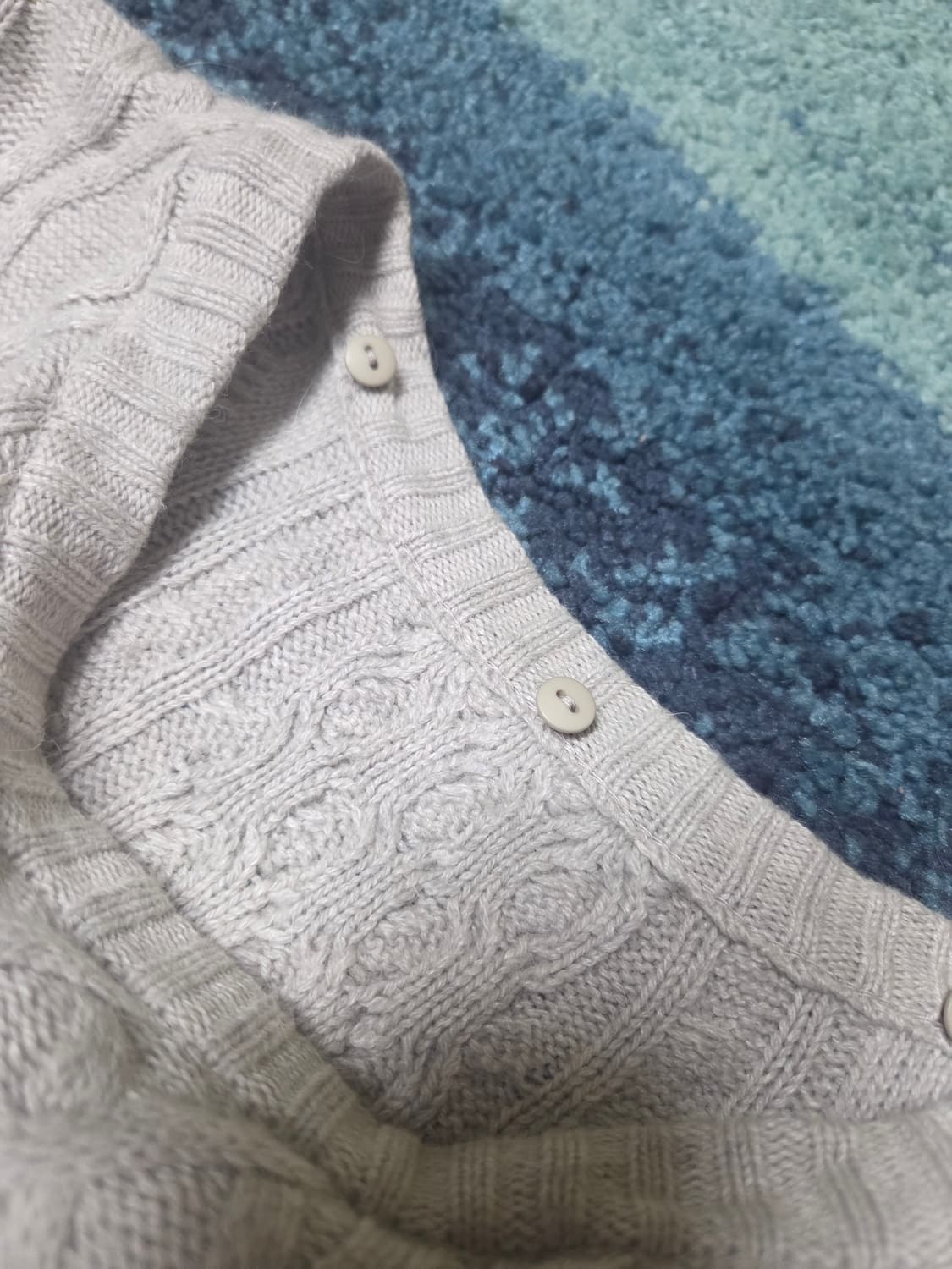 택포)LEILIAN 일본 빈티지 니트모리풍 핀터깔 부드러운 베이지 꽈배기 상품이미지2