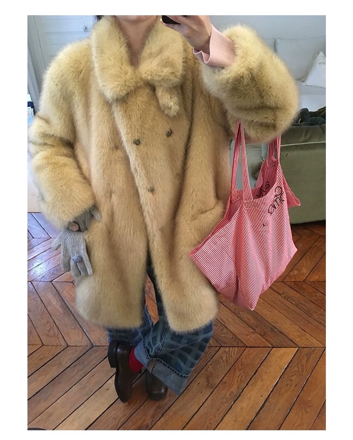 (새상품)mona 해외수입 에코 퍼 자켓 상품이미지4