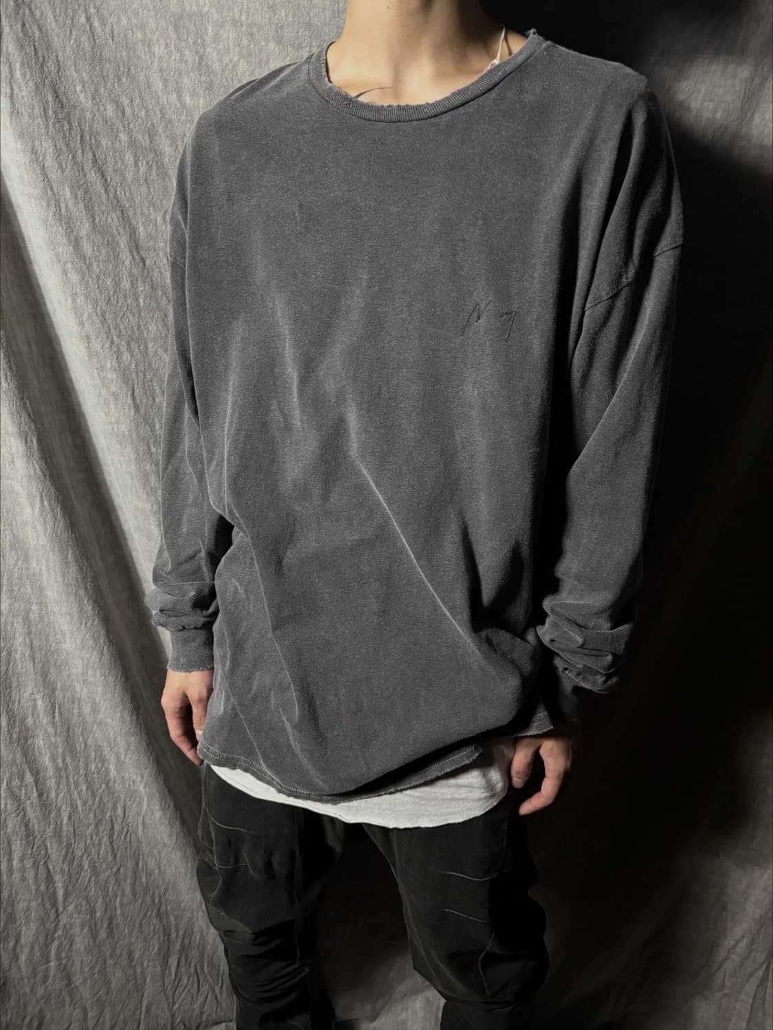 Ancellm 25ss Embroidery Dyed Long Sleeve 상품이미지2