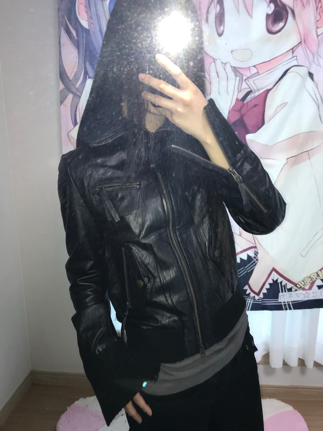 하이넥 바이커 레더자켓 상품이미지1