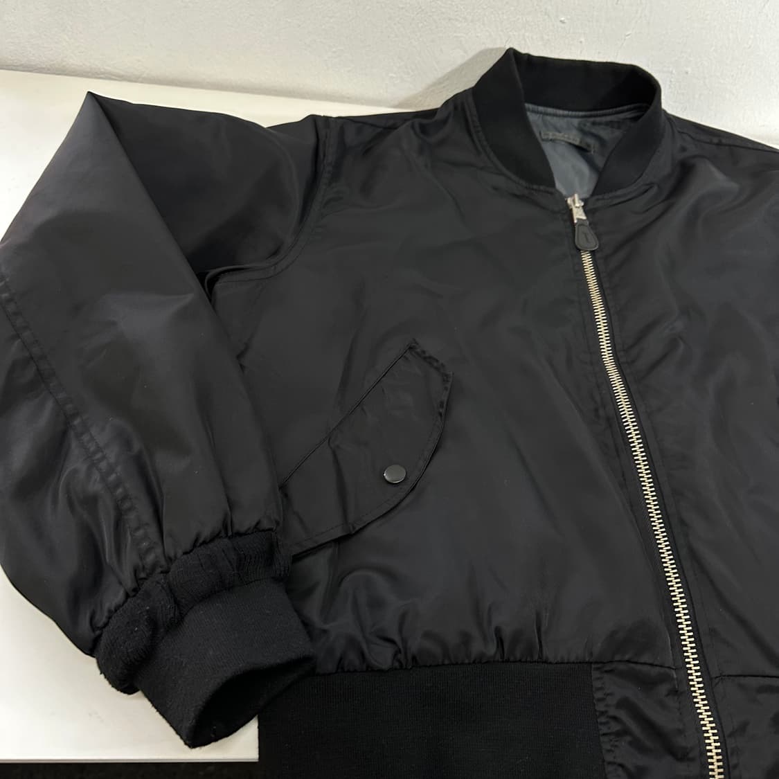 M-L 제멋 블랙 오버핏 누빔 MA-1 항공점퍼 상품이미지4