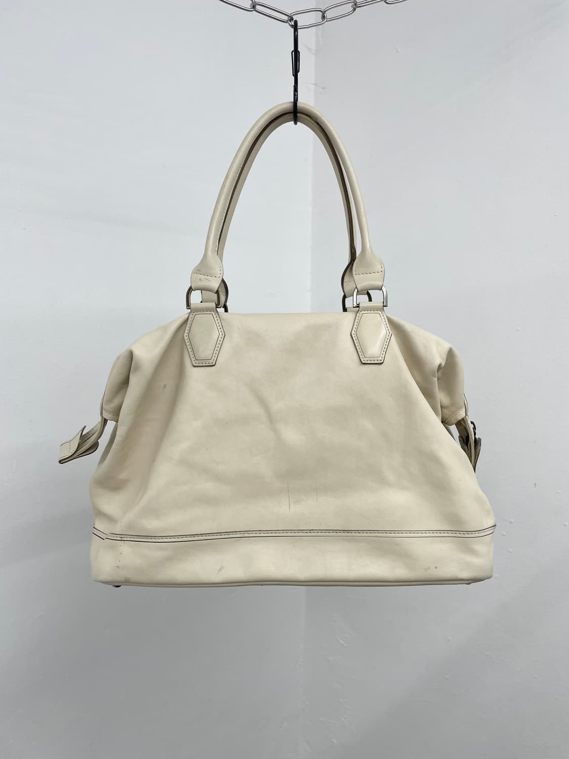 롱샴 아이보리 레더 보스턴백 상품이미지10