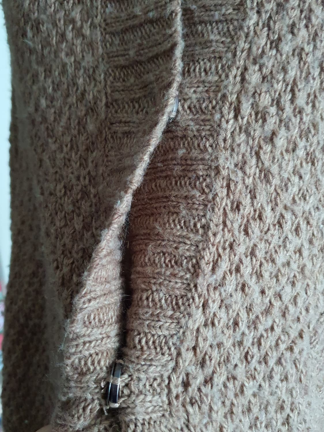 [모리걸] 달천깔 브라운 니트 가디건 숏 코트형 케이프 상품이미지4