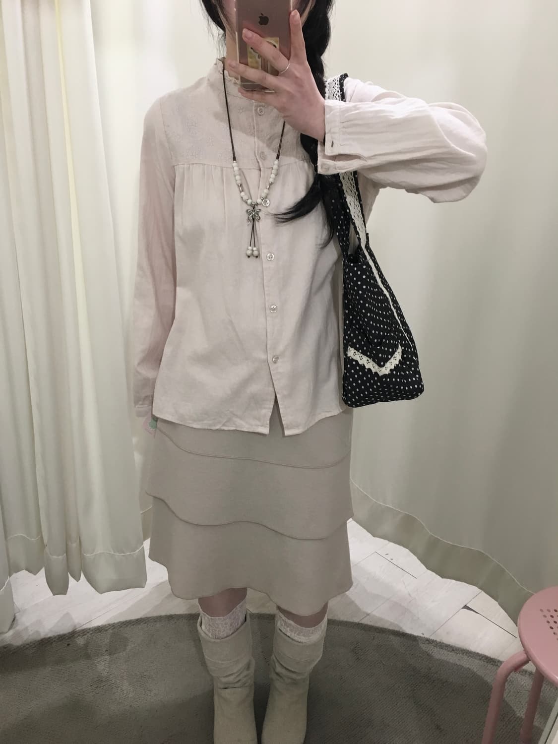 bellmount soft pink blouse 상품이미지6