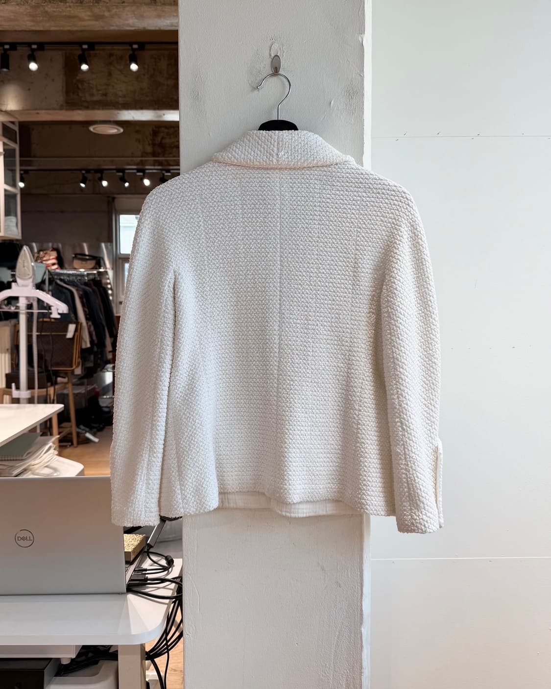 샤넬 화이트 트위드 블루종 자켓  상품이미지7