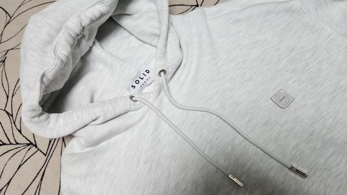 솔리드옴므 백로고 그레이 후디 48 오버핏 상품이미지4