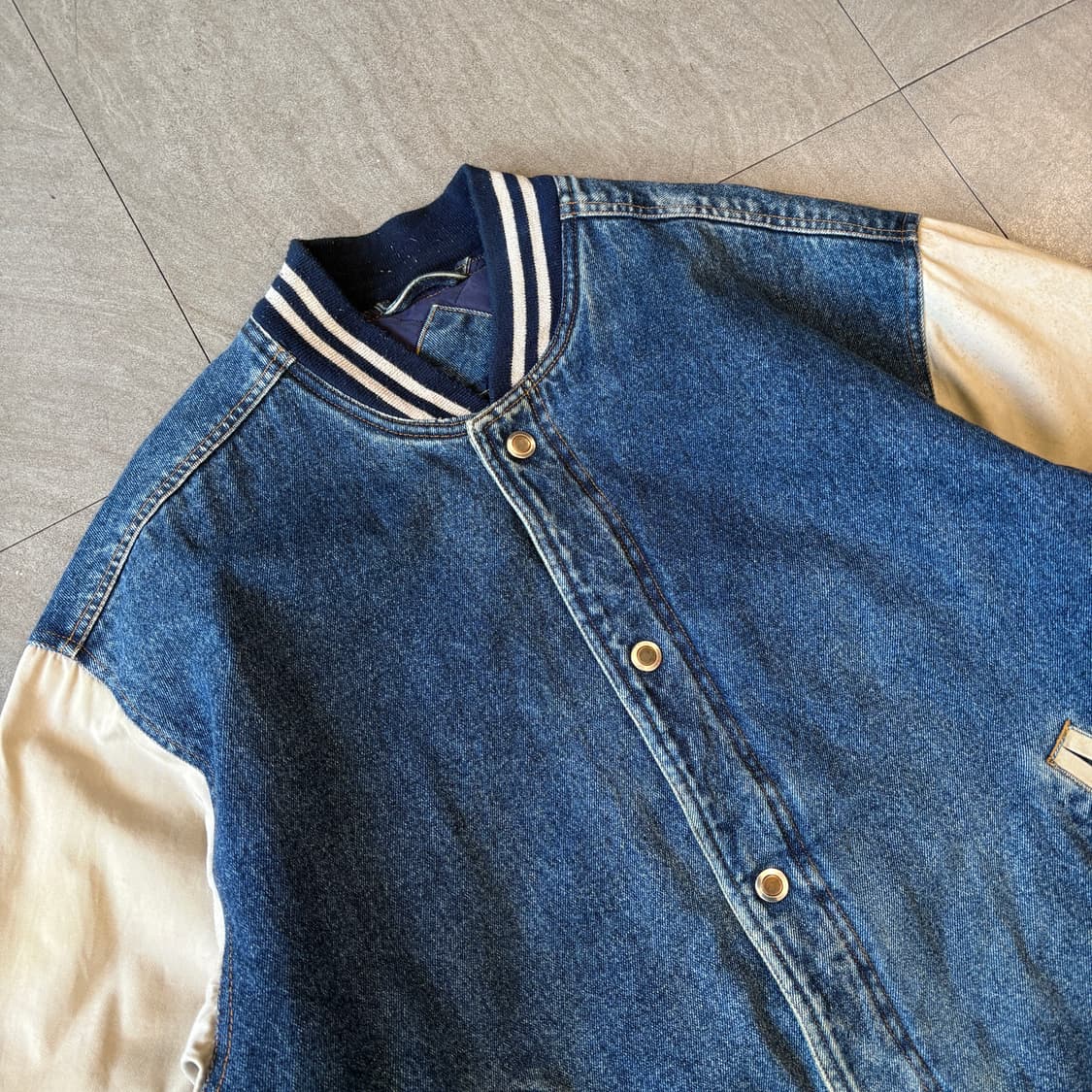 빈티지 데님 베이스볼 자켓 상품이미지2