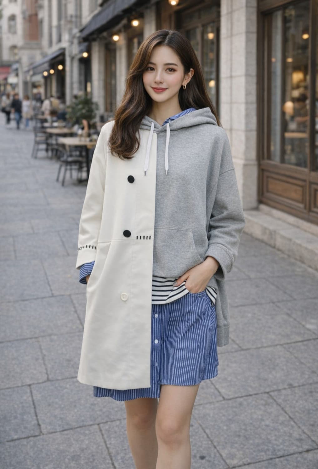 엔폴드 레이어드 후드 원피스 / 신세계 / 프리 상품이미지9