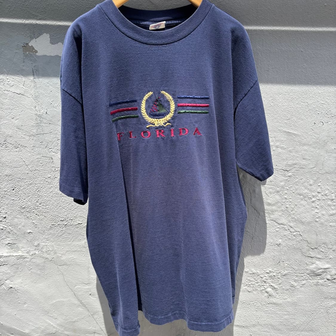 [90s 오리지널] USA제 플로리다 세일링 자수 싱글스티치 티셔츠 상품이미지2