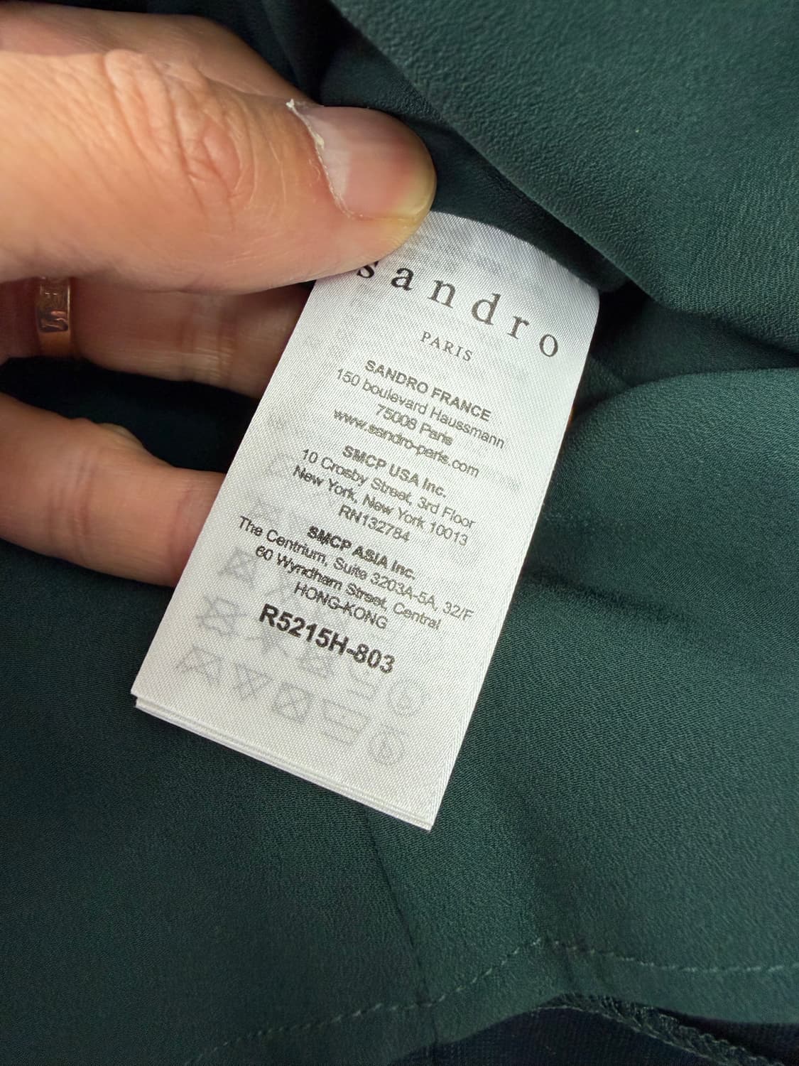 정품) 산드로 다크 그린 긴팔 원피스 2 상품이미지8