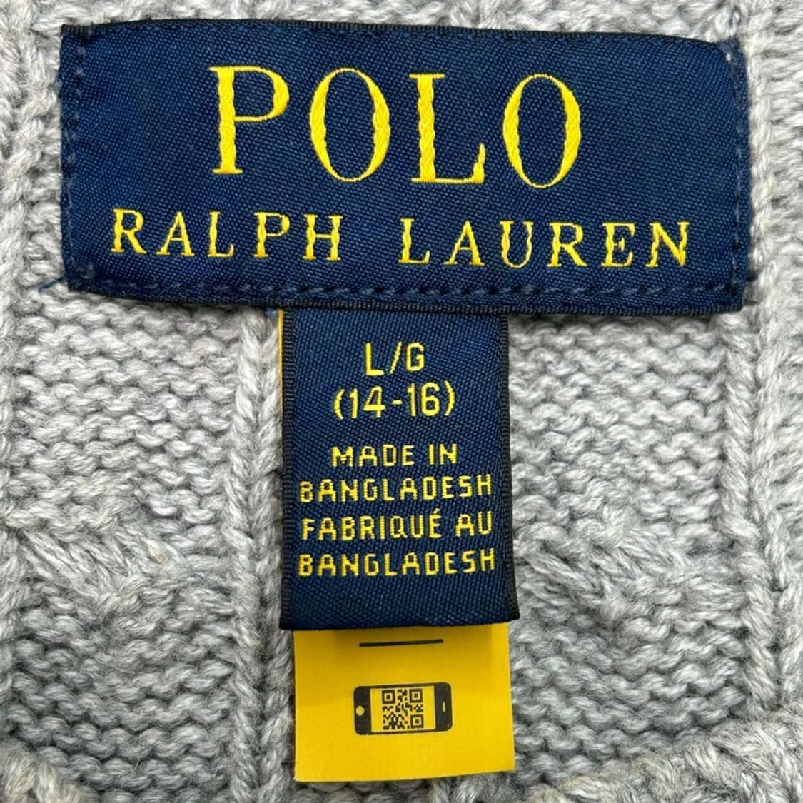 폴로랄프로렌 블랙라벨 그레이 케이블 니트 스웨터 L 상품이미지5