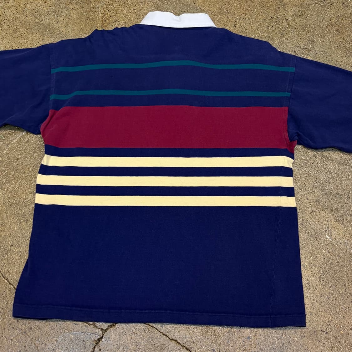 90s Made in USA 미국 빈티지 간트 스트라이프 럭비티 카라티  상품이미지6