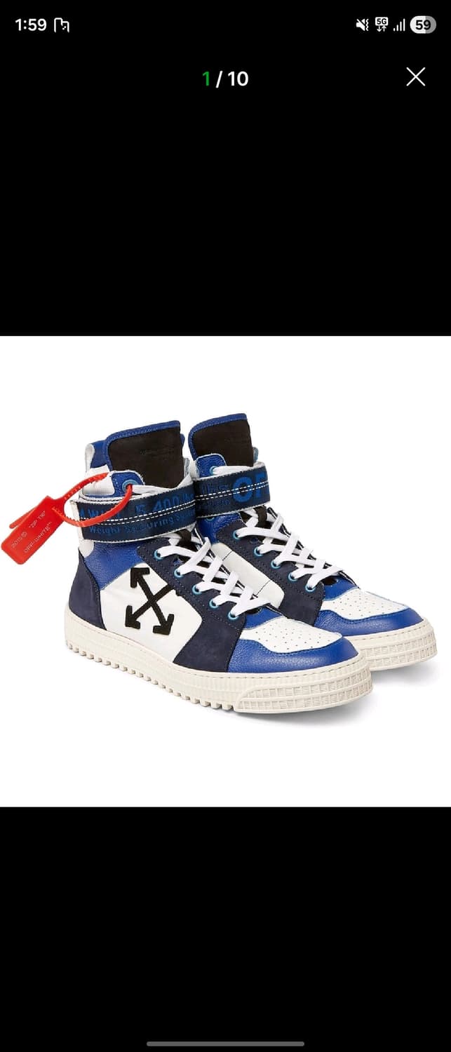 오프화이트(Off-White) 스웨이드 가죽 하이탑 스니커즈 42 상품이미지1