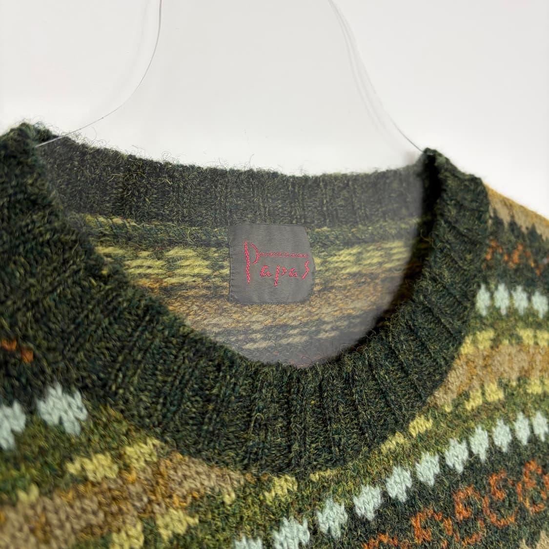 빈티지 노르딕 패턴 니트 티셔츠 상품이미지2