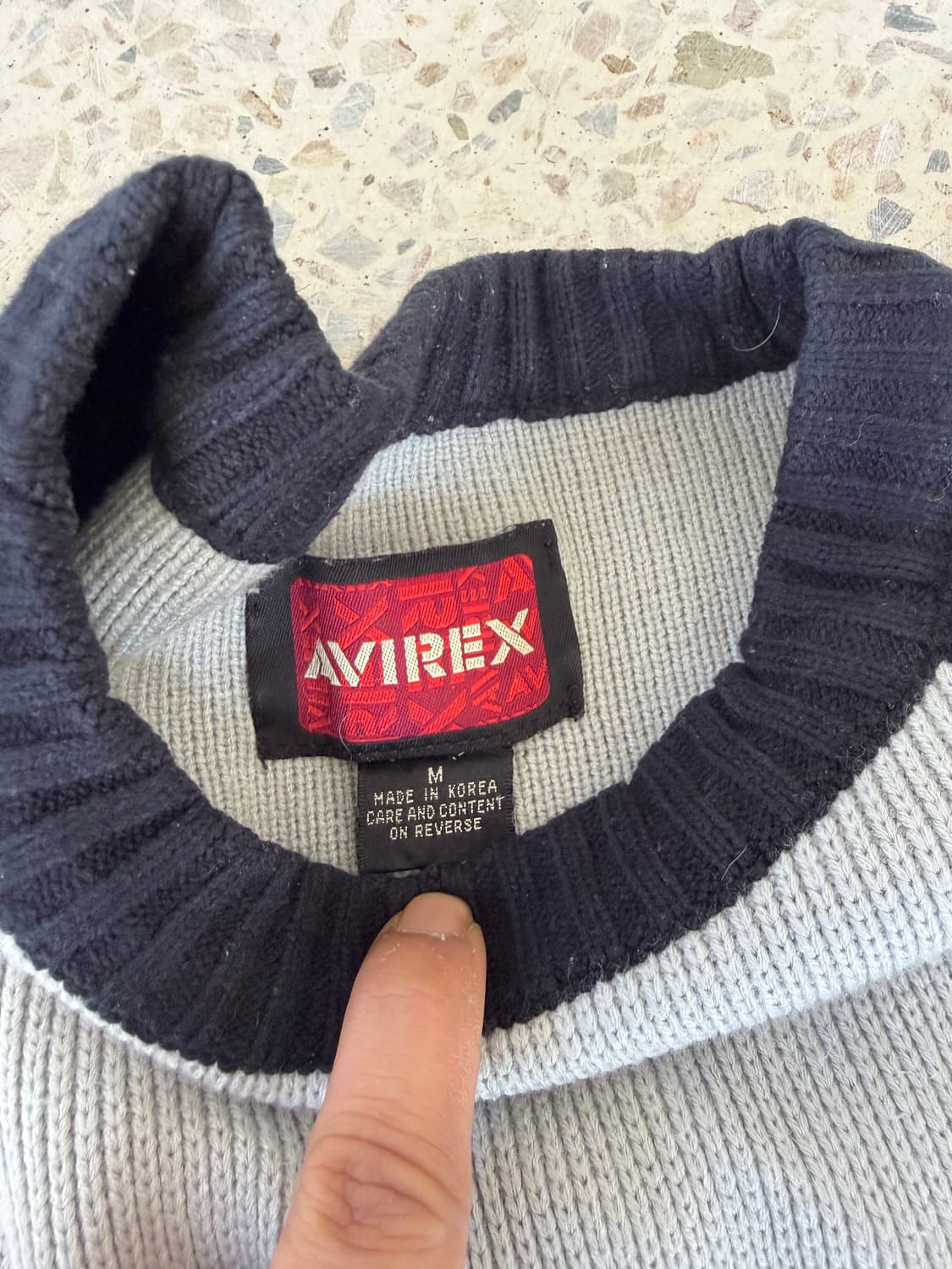 Avirex 로고 니트 (배색 래글런 스타일) 상품이미지7