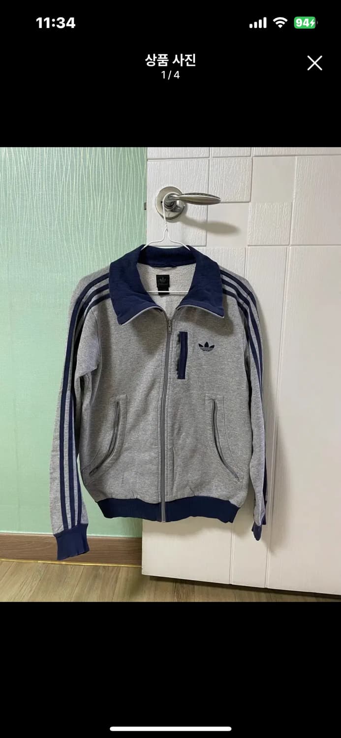 아디다스 00s 파이어버드 코튼 기모 네이비 그레이 트랙탑 져지 상품이미지1