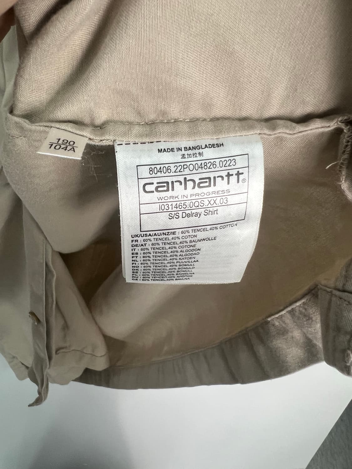 Carhartt 베이지 셔츠 상품이미지3