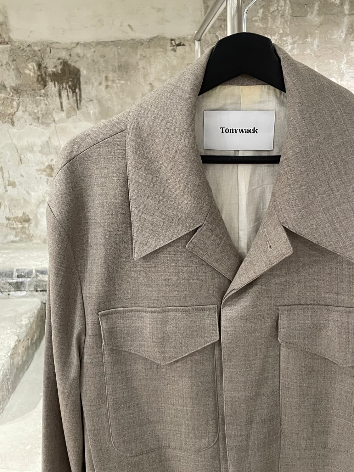 토니웩 샌드 패치 포켓 헤링본 울 필드 자켁 상품이미지2