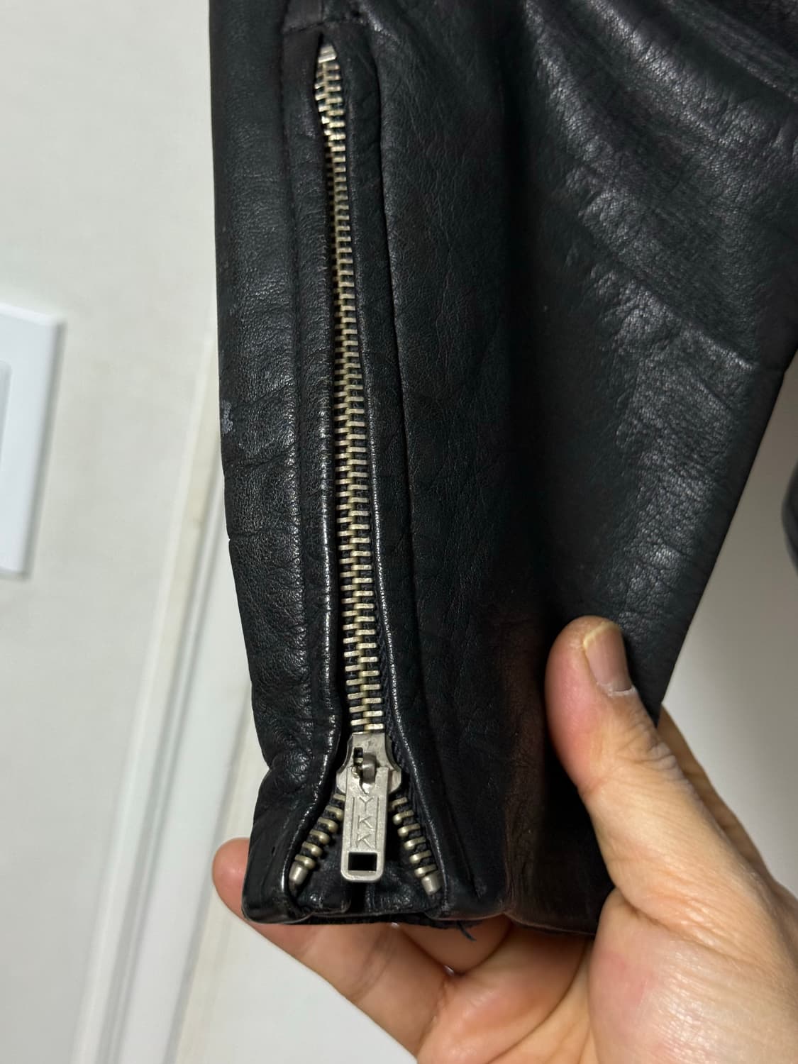 일본 komine 소가죽 더블카라 모토바이커 자켓 상품이미지10