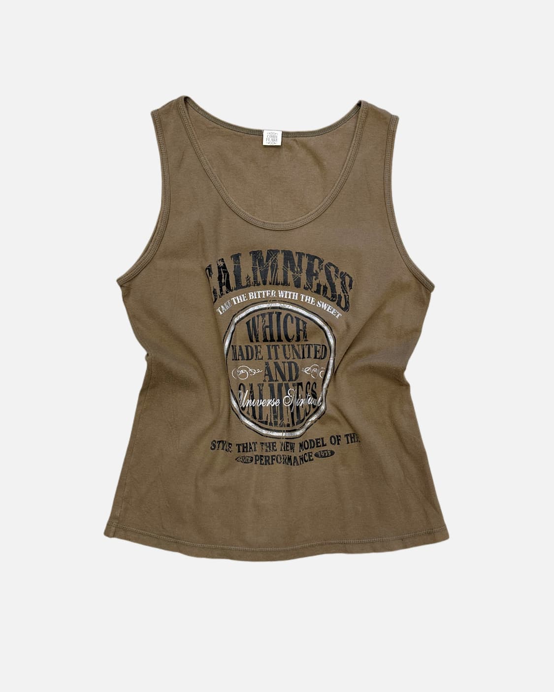 dark khaki printing sleeveless 상품이미지1