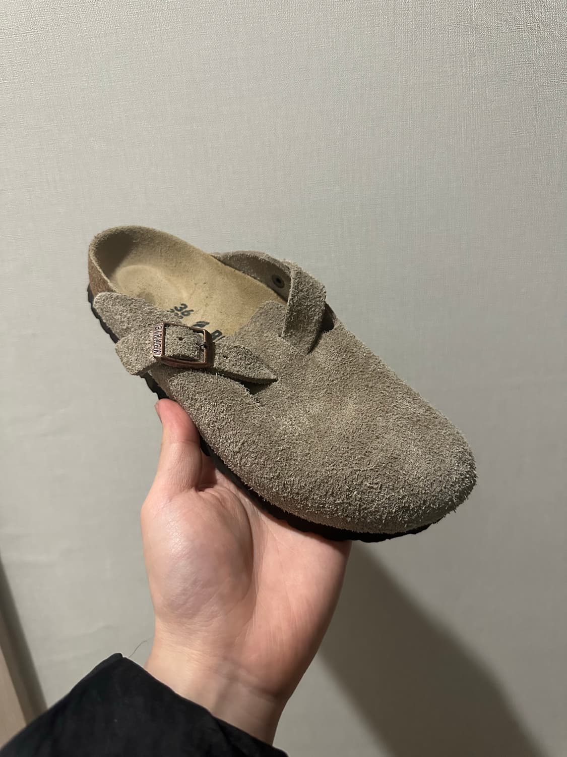 버켄스탁 보스턴 스웨이드 레더 토프 내로우 상품이미지1