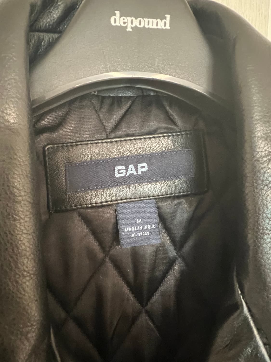 올드갭 GAP 레더 가죽 카코트 블랙 M 상품이미지3