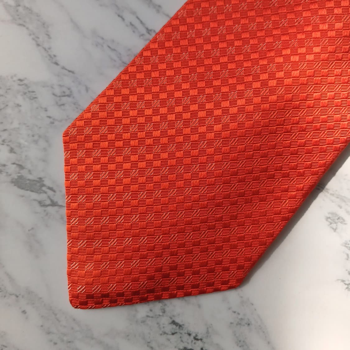 아쿠아스큐텀 실크 오렌지 자카드 패턴 넥타이 9.5cm A+등급 E865 상품이미지7