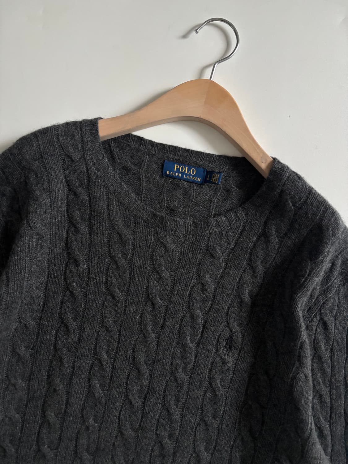 Polo 폴로 랄프로렌 신형 캐시미어 딥그레이 케이블 니트 상품이미지3