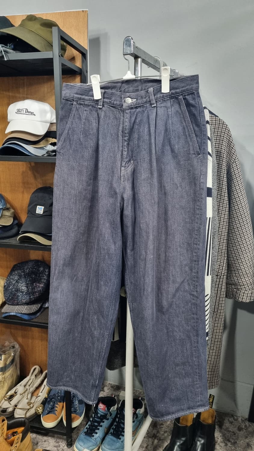 그라프페이퍼 일본산 회색 주름 와이드 청바지 31size 컨디션7 상품이미지1