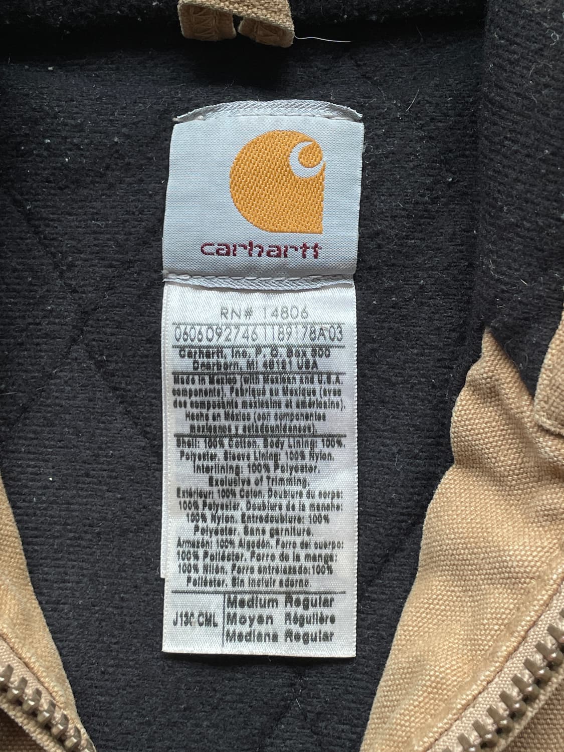 칼하트 j130 CML 카멜 액티브 자켓 샌드스톤 상품이미지9