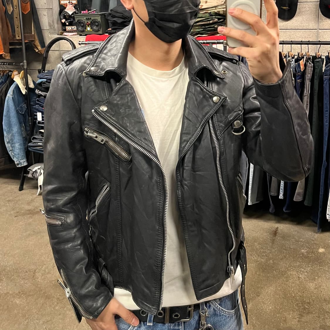 90s 빈티지 더블 라이더 자켓 (100-105) 상품이미지3