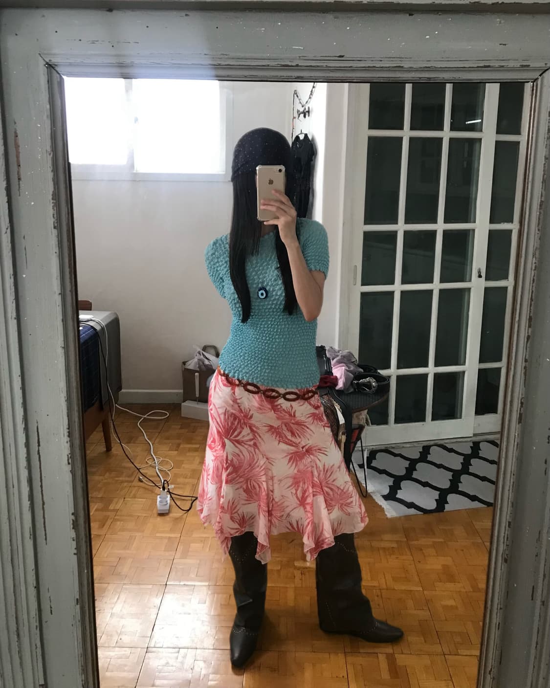 vintage ruffle pattern skirt (26inch) 상품이미지3
