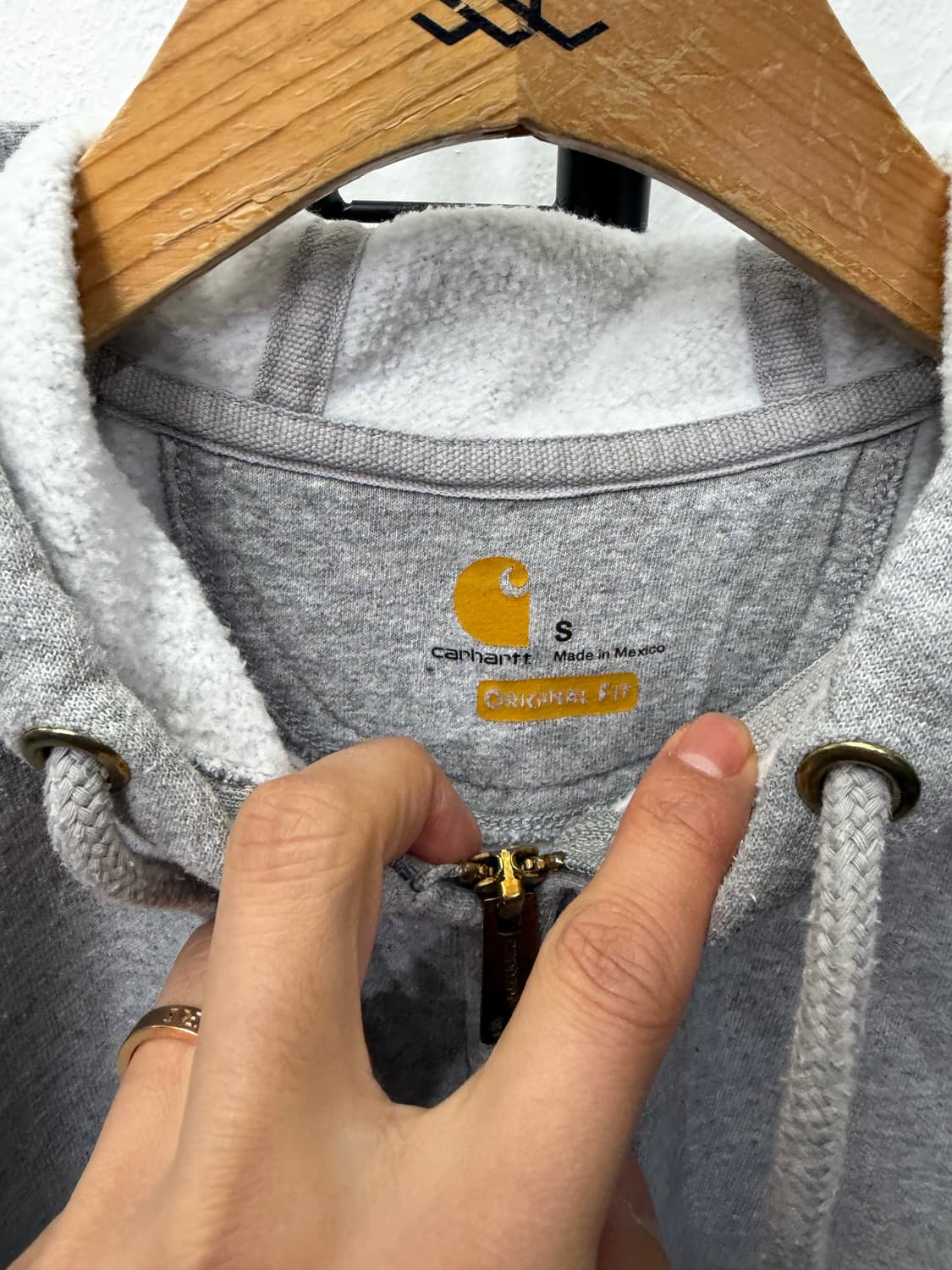 정품) 칼하트 회색 후드집업 S 상품이미지7
