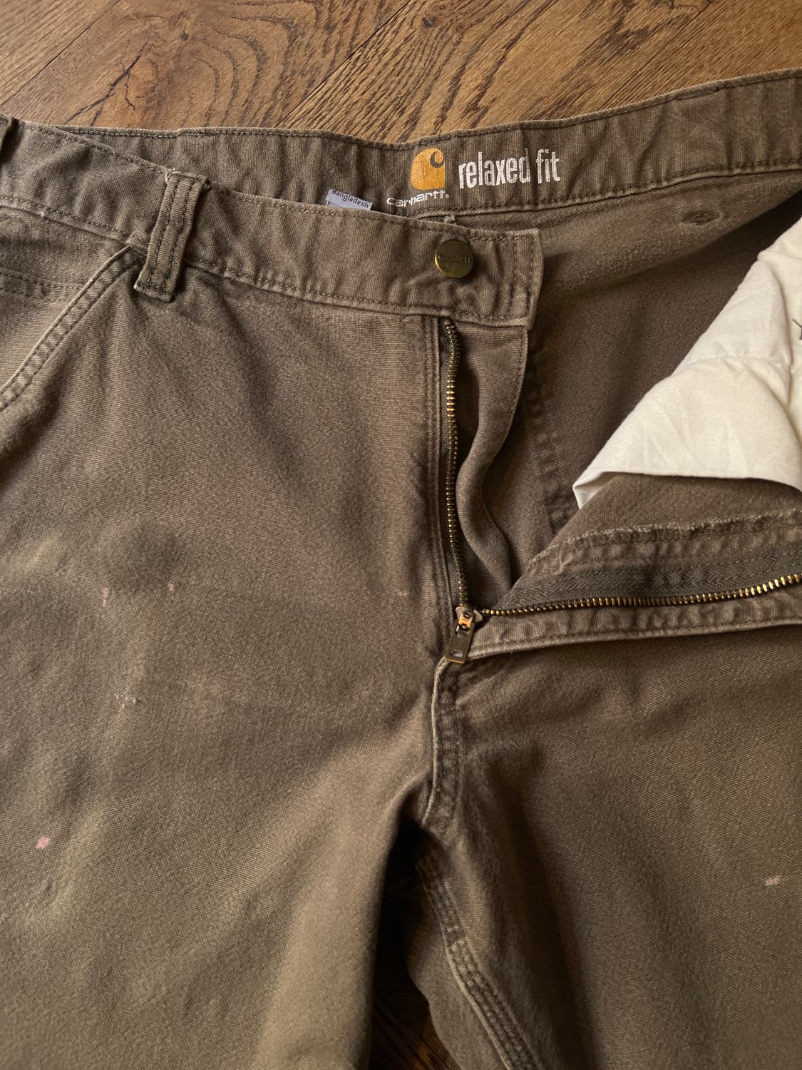 [34]칼하트 USA 빈티지 워싱 다크브라운 싱글니 카펜터 워크 팬츠 상품이미지3