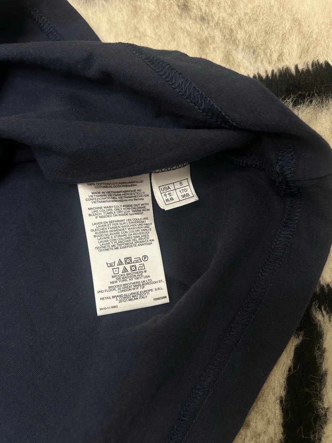 [S]브룩스브라더스 로고 프린팅 반팔/네이비 상품이미지5