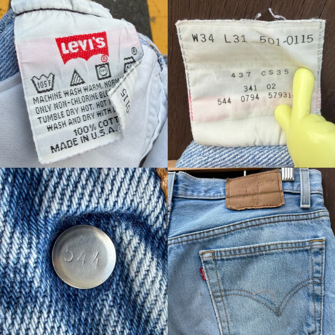 90s Vintage USA Levis 501 W34 L31 상품이미지3