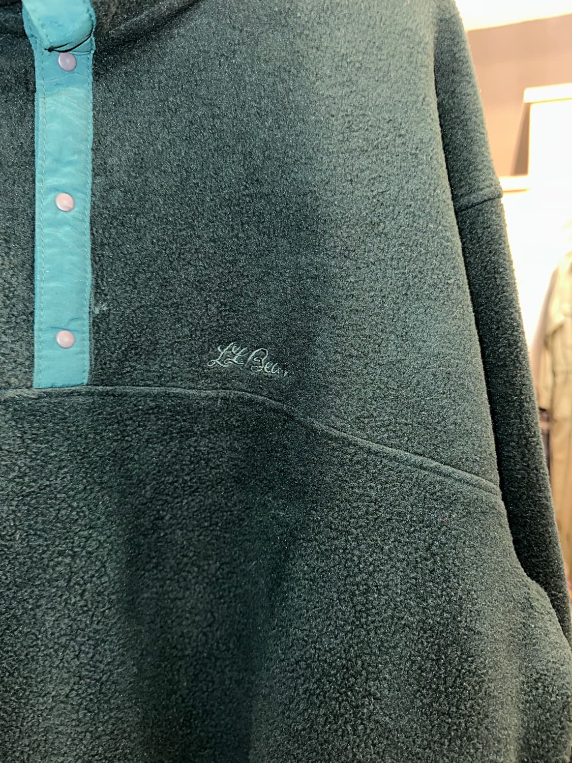 90’s LL Bean 4-button green fleecewear 상품이미지5