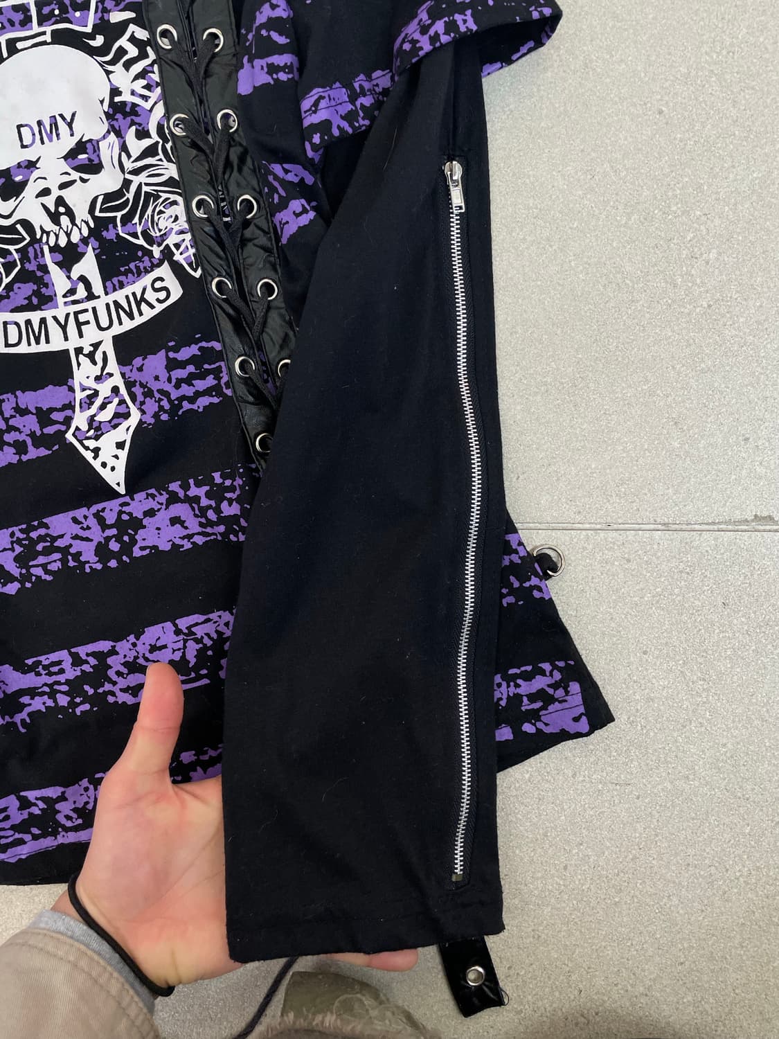 퍼플 스트라이프 펑크 롱슬리브 상품이미지5