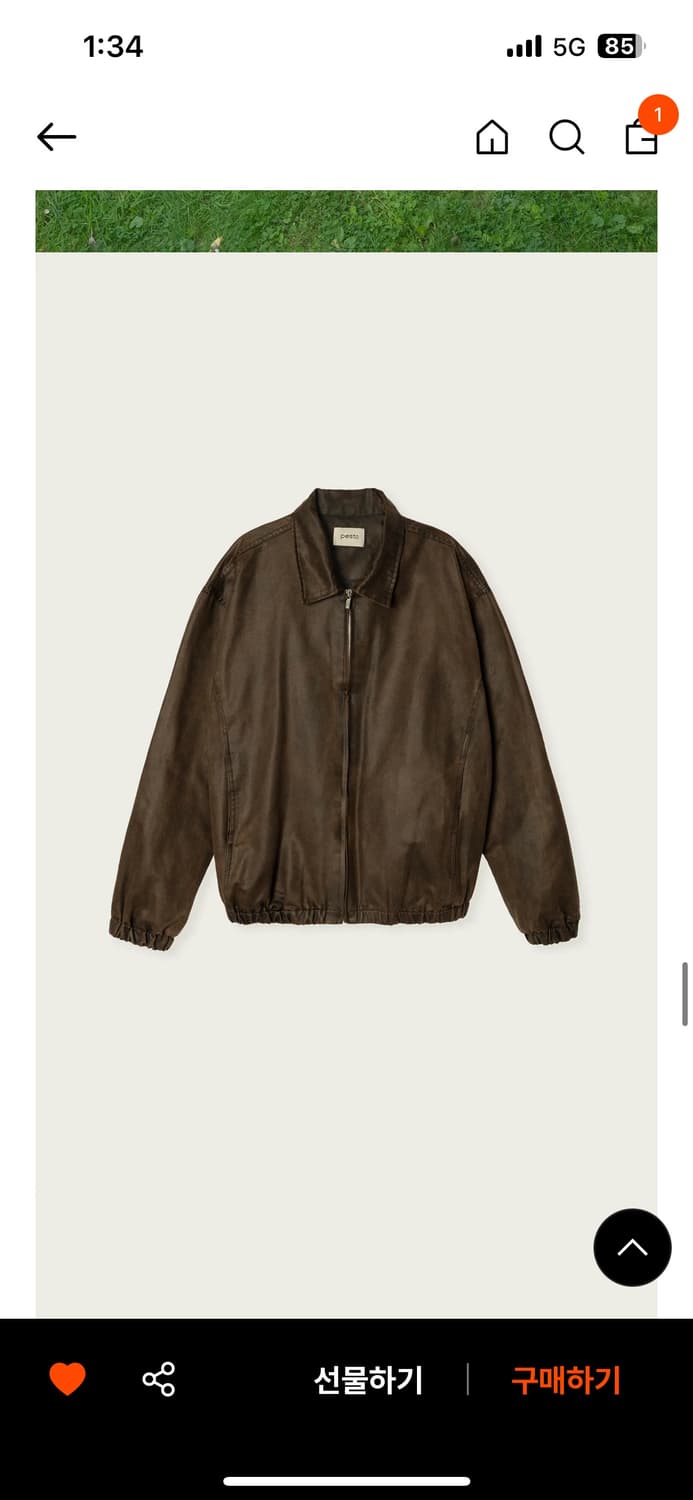 페스토 레더 자켓 다크 브라운 상품이미지2