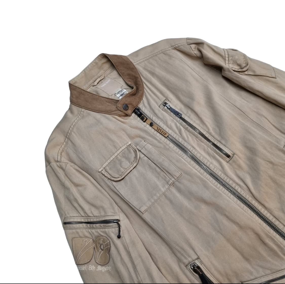 디젤 브라운 투웨이 넥버클 라이더자켓 상품이미지2